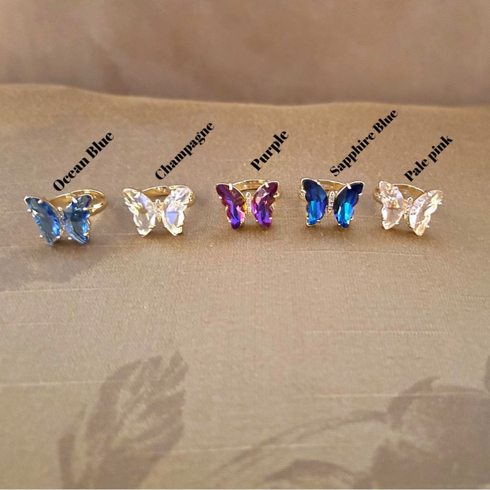 🦋 Crystal CZ Butterfly Ring